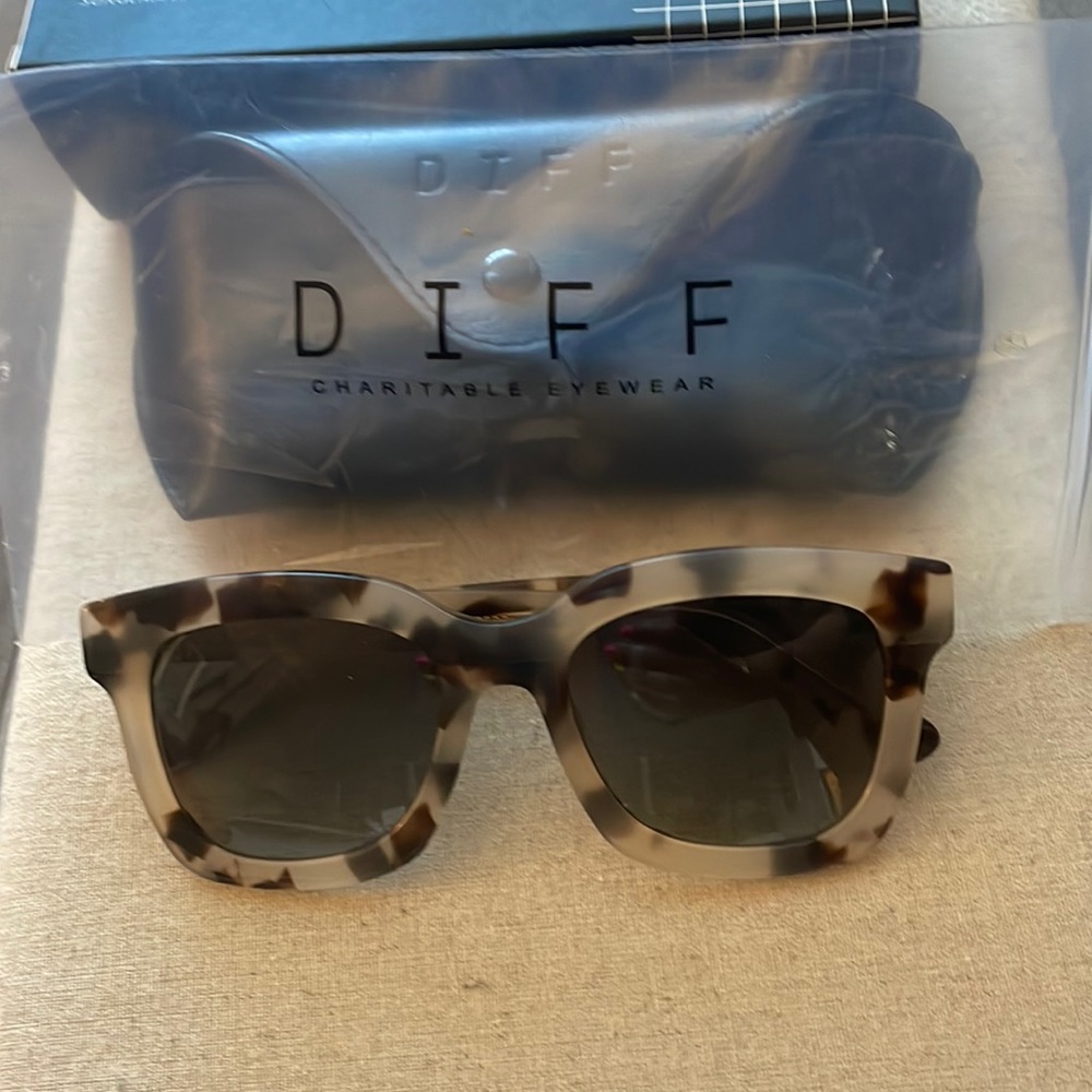 Diff Eyewear Carson XS Cream Tortoise Polarized Sunglasses NEW
